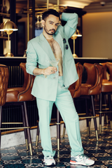 Manish Mishra in Mint Yoghurt Double Breasted Suit