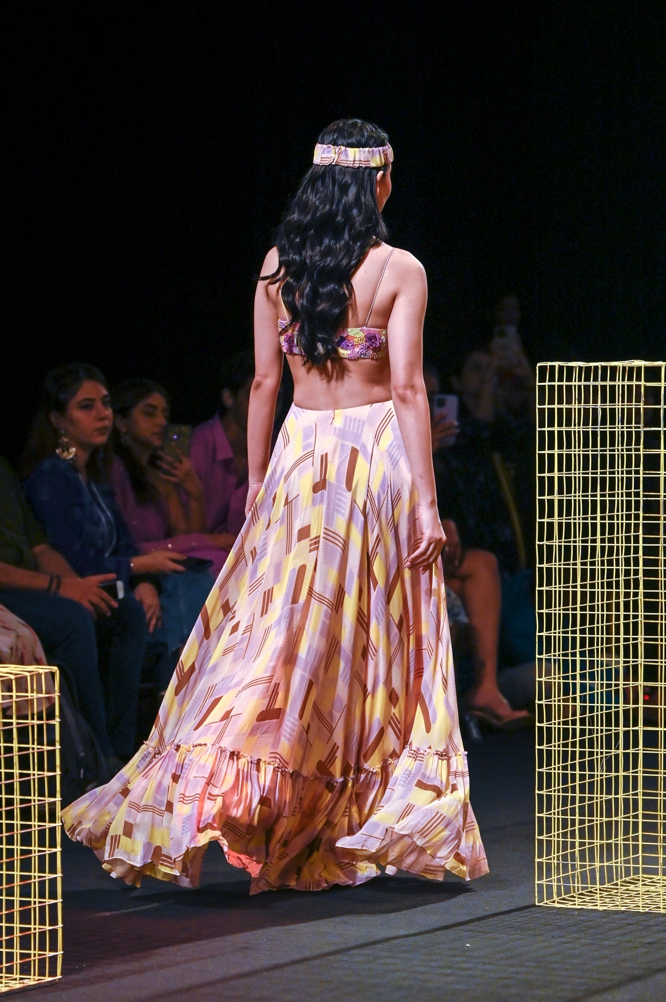 Geometric Printed and Hand-Embroidered Maxi with Centre Ring detailing