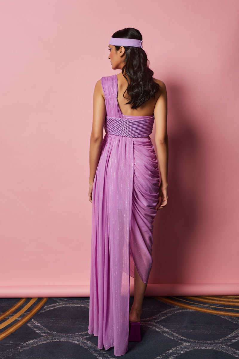 Lilac Draped Gown
