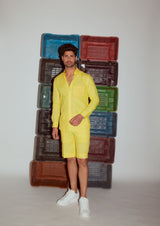 Lemon Yellow Linen Shorts