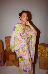 Printed Draped Kaftan