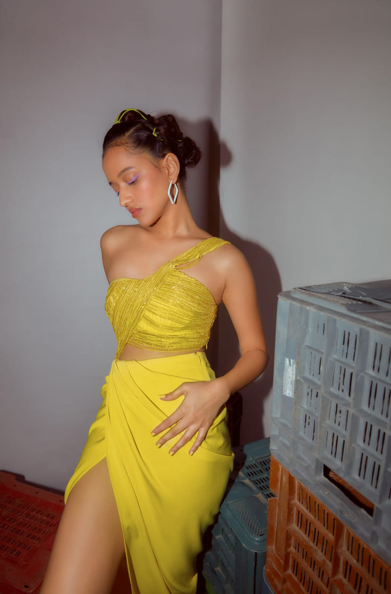 Lemon Yellow Sarong Skirt